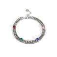 fashion hiphop colored zirconium necklace titanium steel collarbone chainpicture15